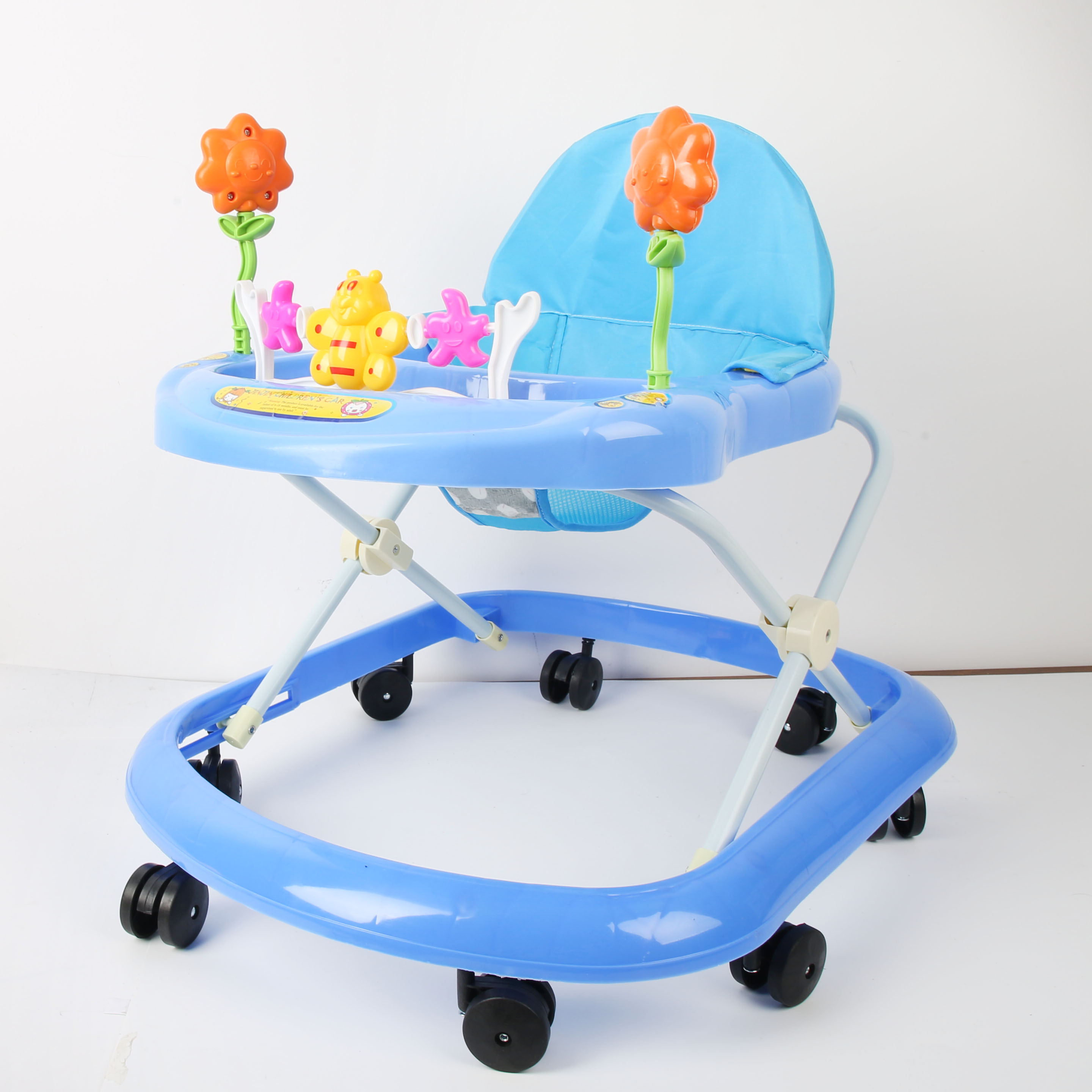 Baby walker anti-O-leg baby multi-function anti-rollover baby sittable and push-able learning wagon starter buggy learning wagon cute blue bee little tree full figure