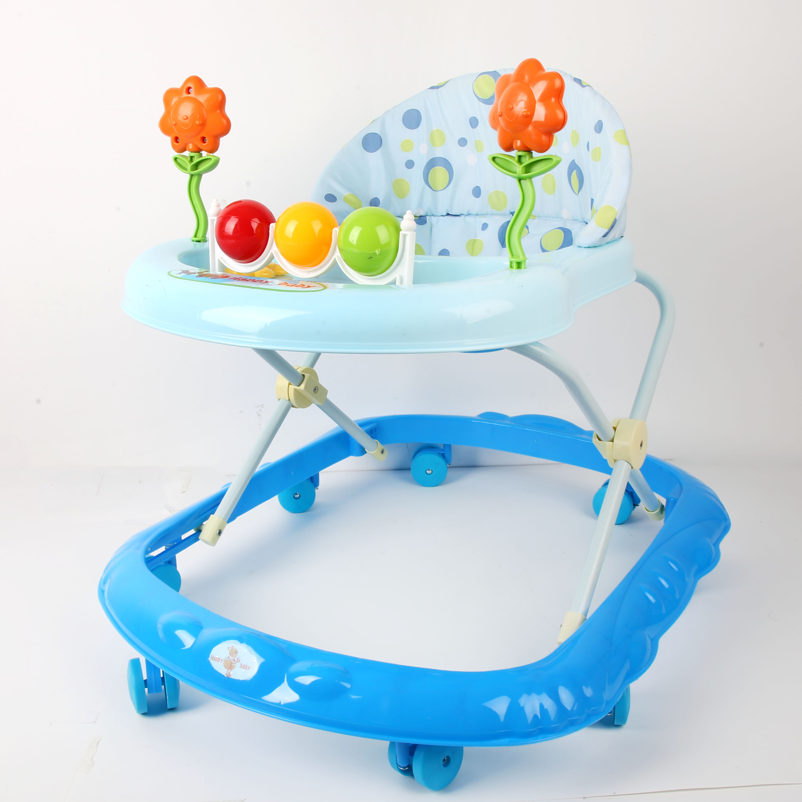Baby walker anti-O-leg baby multi-function anti-rollover baby can sit, push, learn to travel starter buggy, learn to travel lovely sky blue ball tree thumbnail
