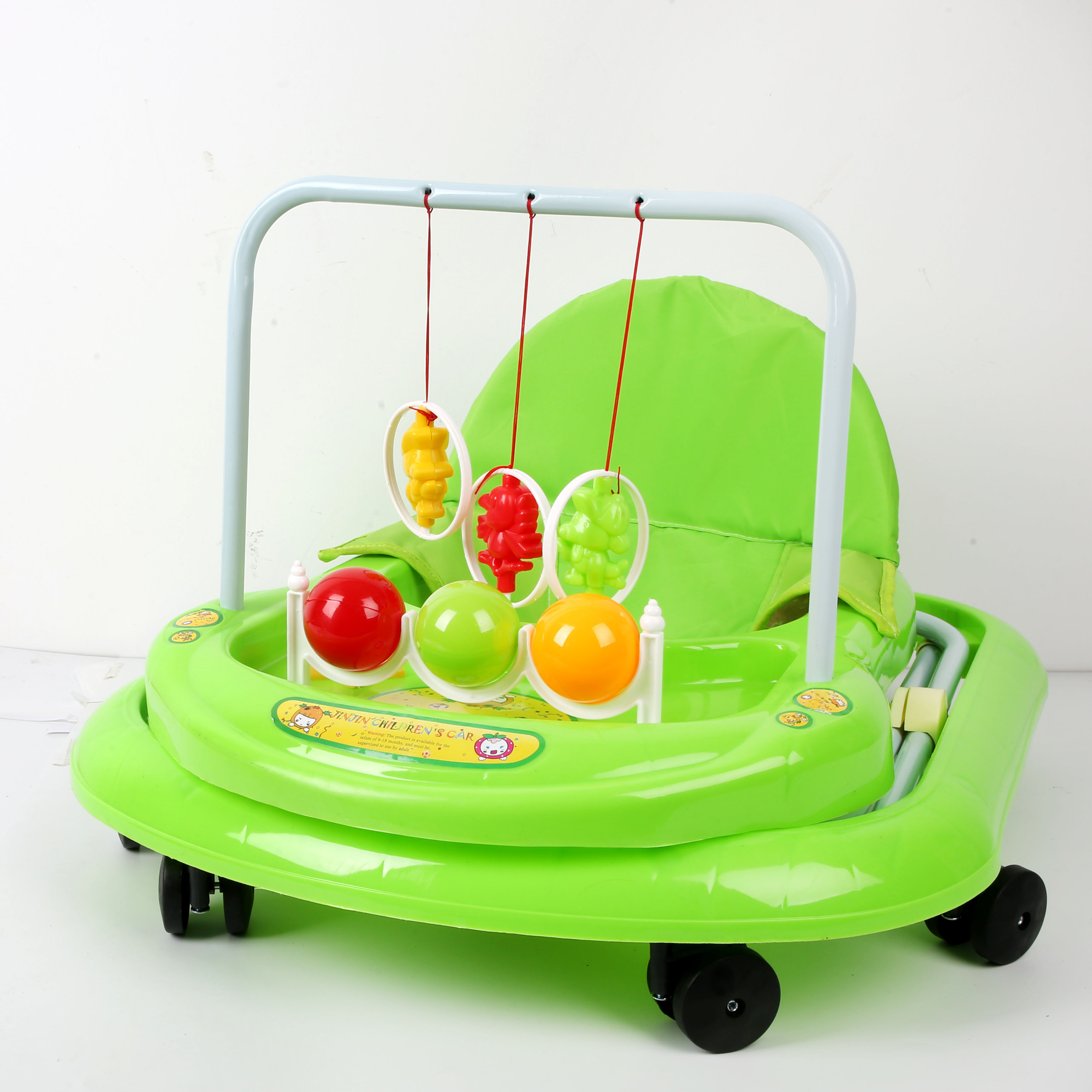Baby walker anti-O-leg baby multi-function anti-rollover baby sittable and push-able learning cart starter buggy learning cart cute green ball toy rack Application Scenario