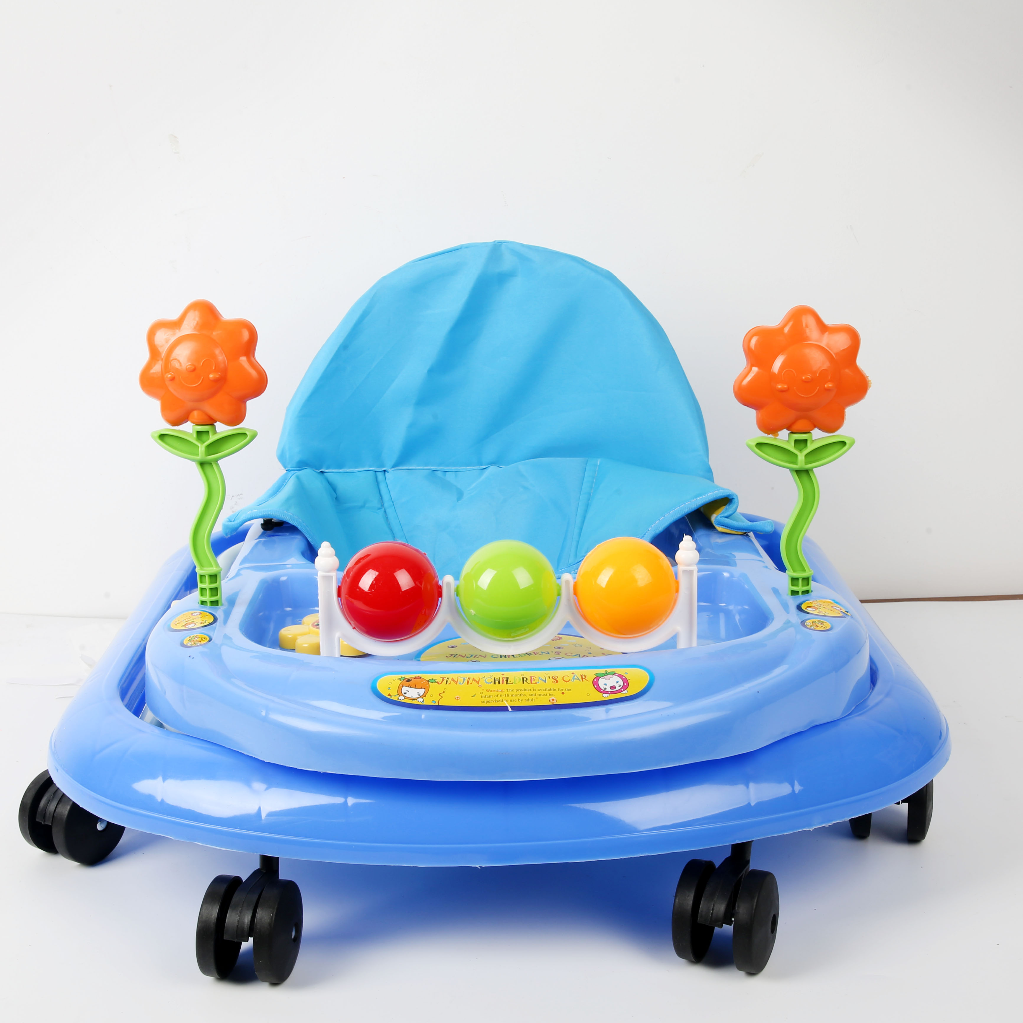 Baby walker anti-O-leg baby multi-function anti-rollover baby sittable and pusher baby carriage baby carriage lovely blue ball tree Application Scenario