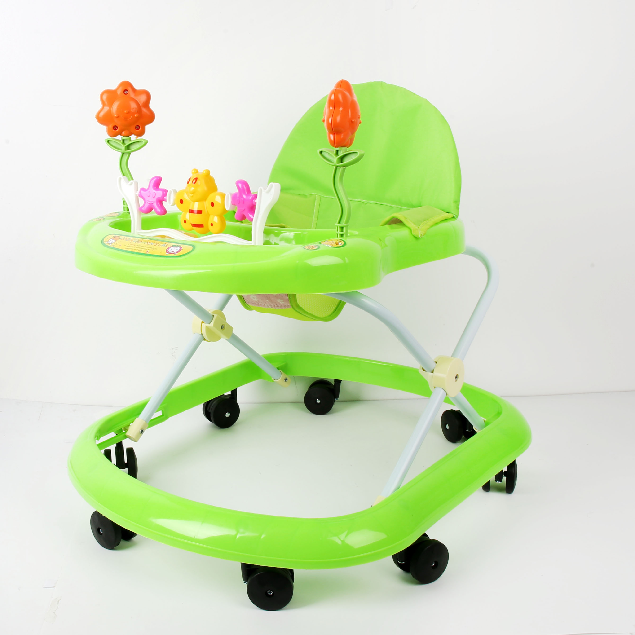 Baby walker anti-O-leg baby multi-functional anti-rollover baby sittable and pushable learning vehicle starter buggy learning vehicle lovely green bee tree thumbnail