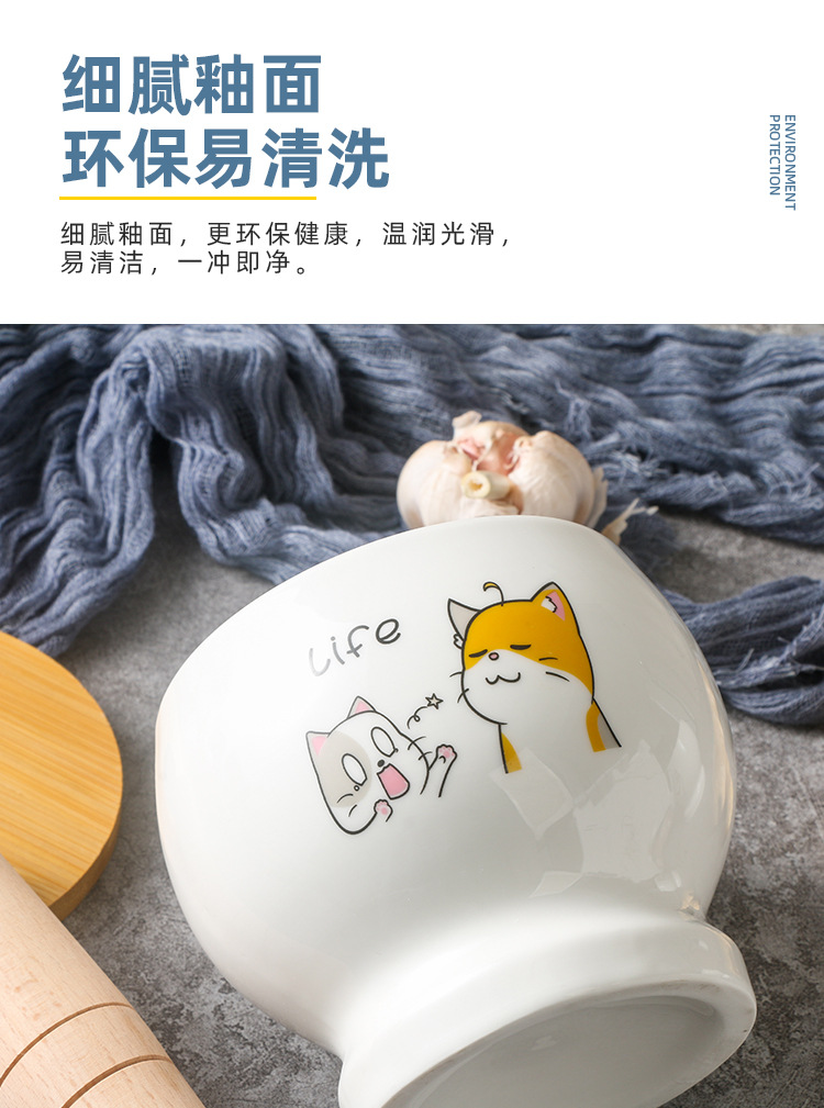 陶瓷蒜臼子家用手动捣蒜器蒜蓉蒜泥器捣碎罐研磨捣药多功能详情7