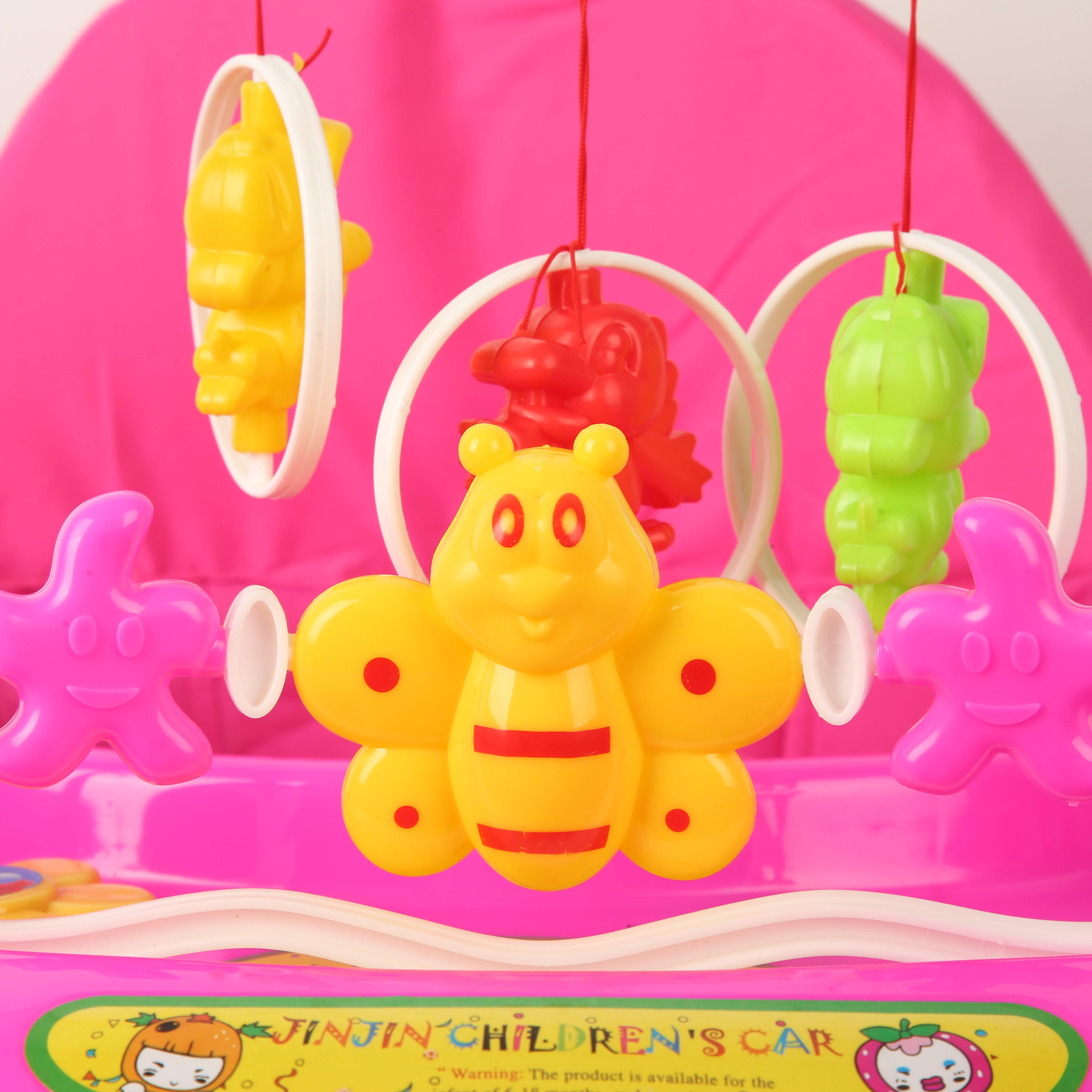 Baby walker anti-O-leg baby multi-functional anti-rollover baby sittable and pushable learning cart starter buggy learning cart cute bee hanger Specification drawing