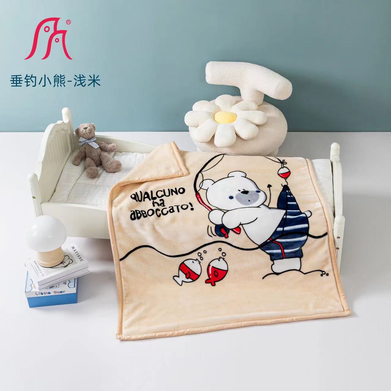 Children blanket Cloud blanket super soft blanket children blanket air conditioner blanket cartoon blanket single blanket classic blanket Bear fishing printing blanket new manufacturers direct sales inventory orders thumbnail