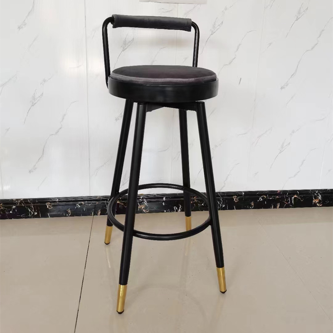 吕字家具-轻奢吧台椅家用酒吧靠背旋转高脚凳简约时尚前台导台高脚椅现代详情4