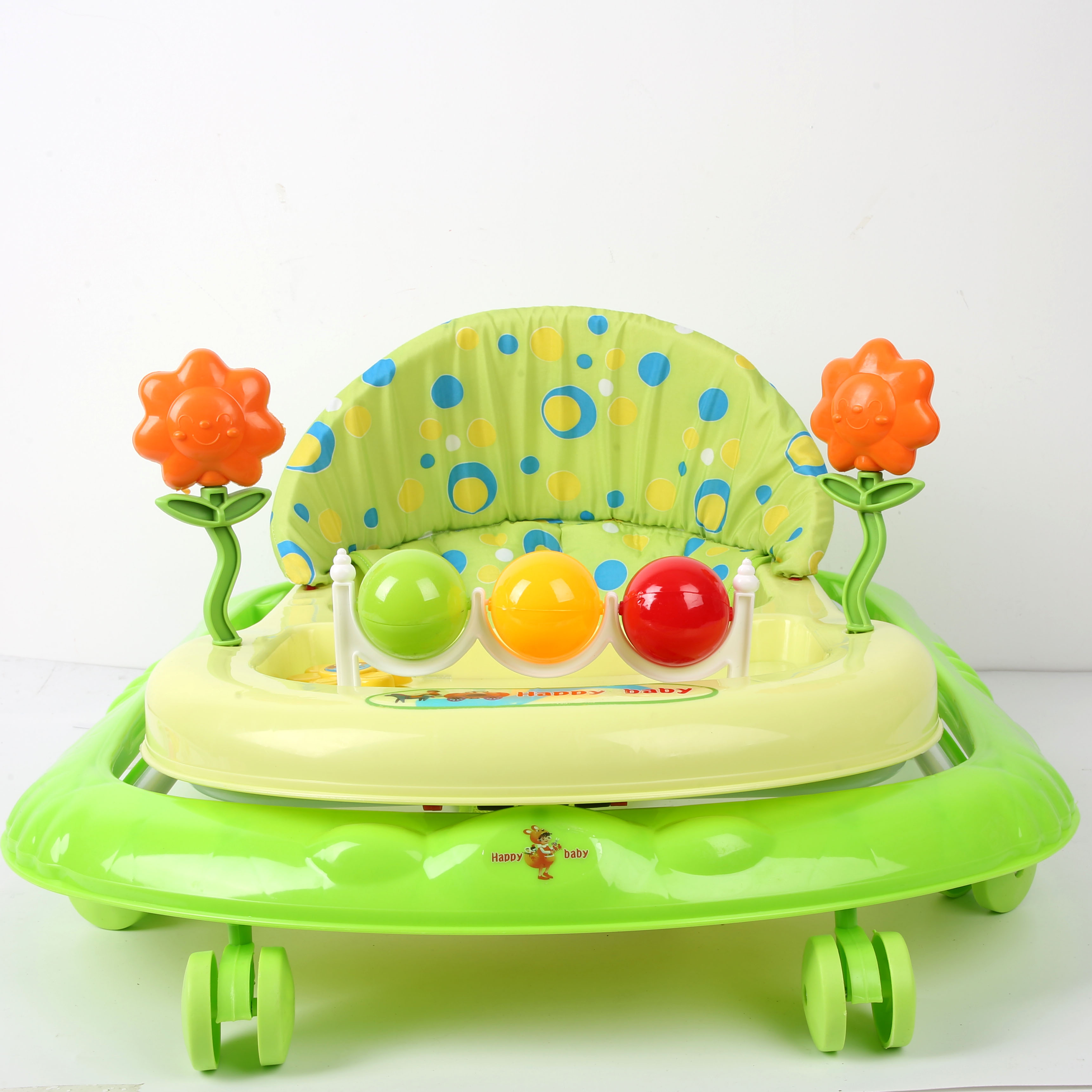 Baby walker anti-O-leg baby multi-functional anti-roll baby sittable and push-able learning cart starter buggy learning cart lovely green ball tree Application Scenario