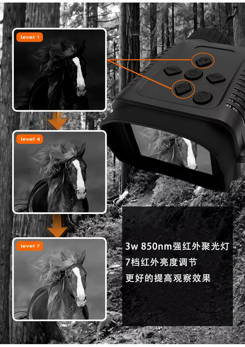 Free Tiger NV1182 high-definition Infrared Digital Night Vision Device Binocular low-light Outdoor night all-black telescope pic 7