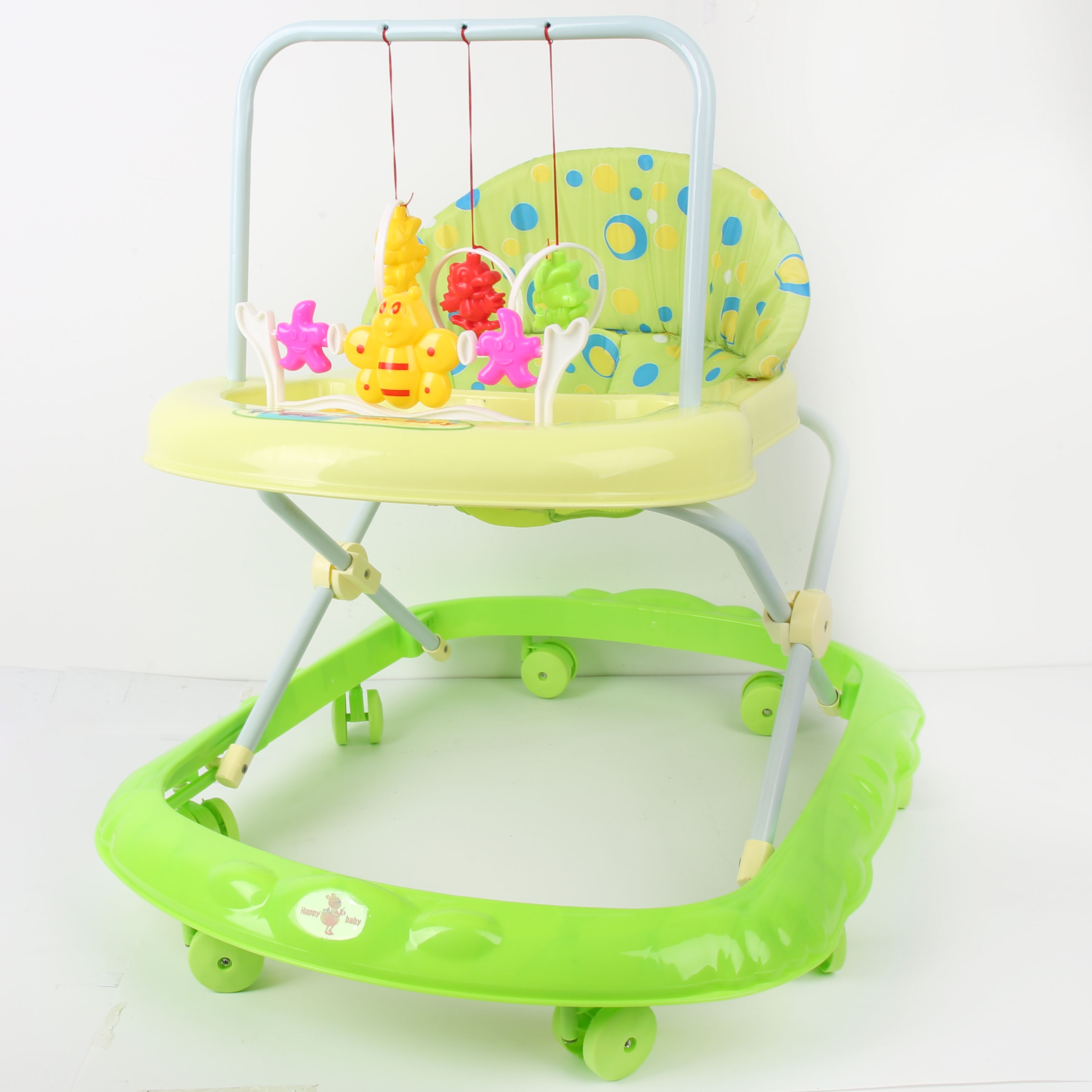 Baby walker anti-O-leg baby multi-function anti-rollover baby sittable pushable learning cart starter buggy learning cart cute toy rack little bee green thumbnail