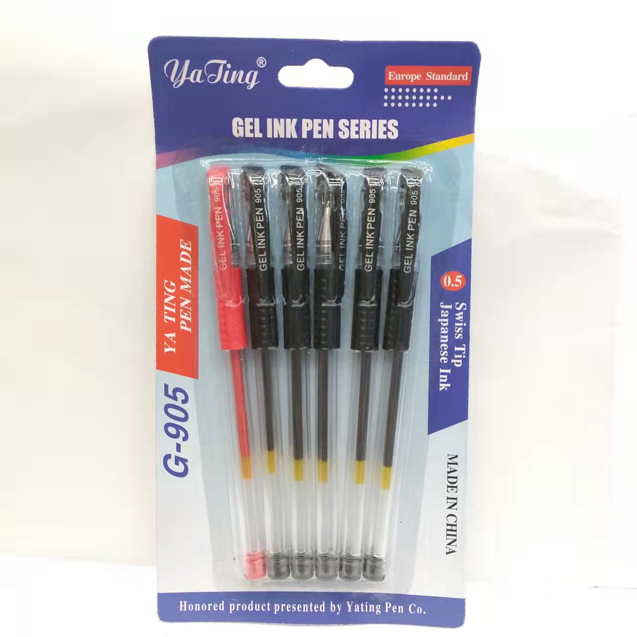 G-905 bullet-type gel pen with card, 0.5mm office pen, signature pen, student practice pen details Picture