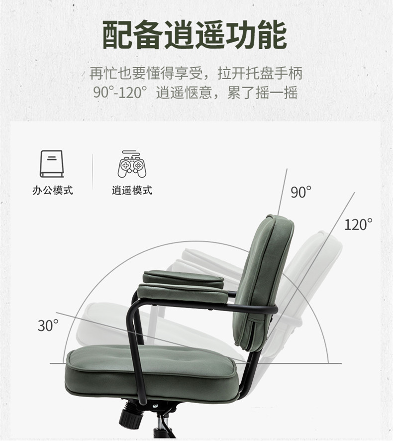 吕字家具-轻奢椅子电脑椅家用久坐舒适办公椅书房靠背书桌座椅学习升降转椅详情1