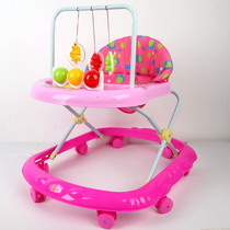 Baby walker anti-O-leg baby multi-function anti-rollover baby sittable and pushable baby starter baby carriage baby carriage lovely plum red toy frame baby carriage