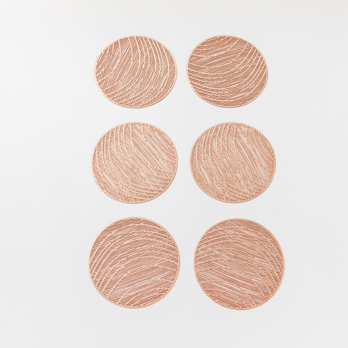 6 pieces of PVC coasters, creative coasters, heat-insulating coasters, household anti-slip coasters, heat-resistant bowl coasters, waterproof and oil-resistant coasters