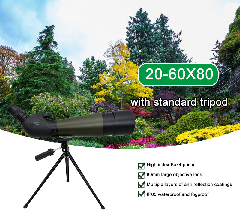 Free Tiger 20-60x80 bird-watching mirror, high-magnification, high-definition, waterproof, professional astronomical telescope for mobile phone photography and video recording pic 5