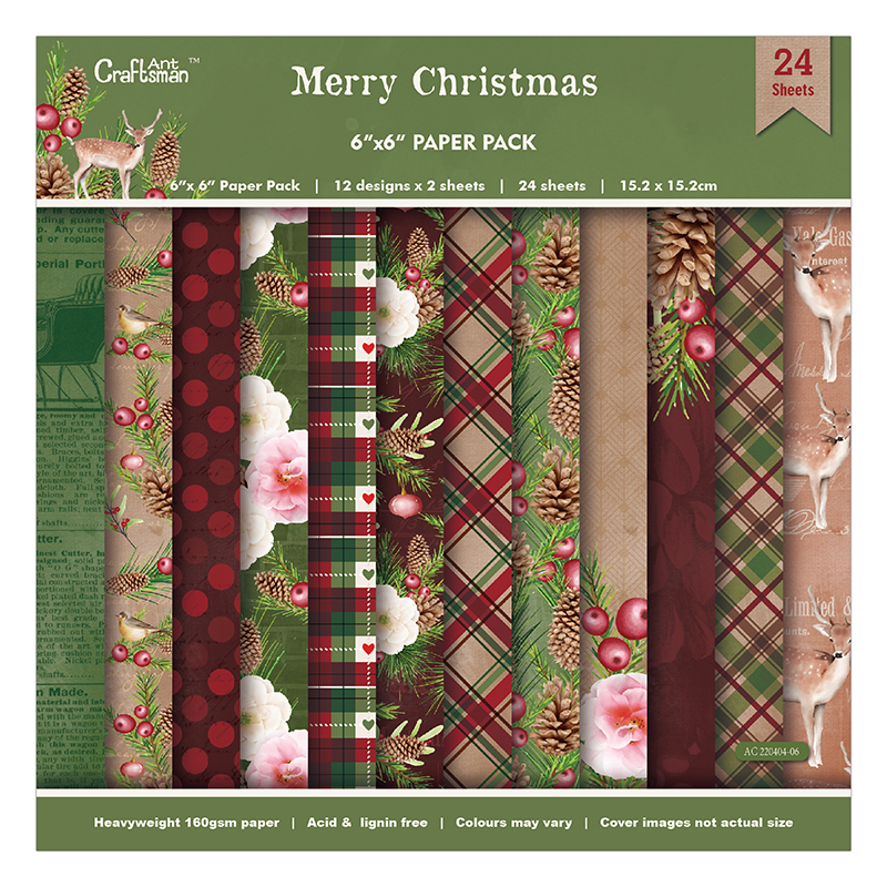 DIY handmade scrapbook planner materials: 6-inch patterned paper background paper, 24 sheets AC 220404 Specification drawing