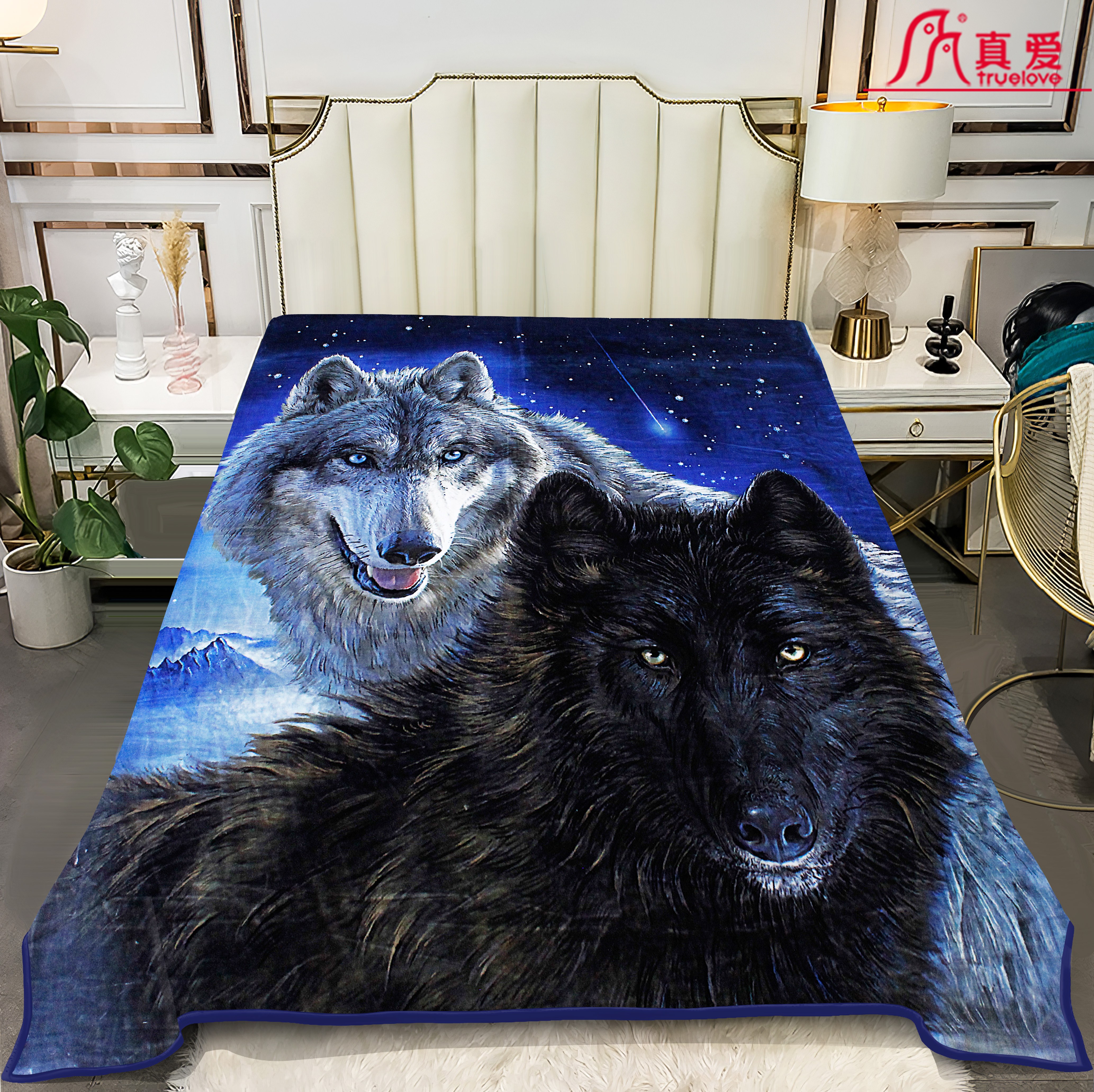 Digital printed blanket tiger printed blanket manufacturer direct sales thickening Raschel blanket winter nap blanket sofa casual blanket inventory order thumbnail
