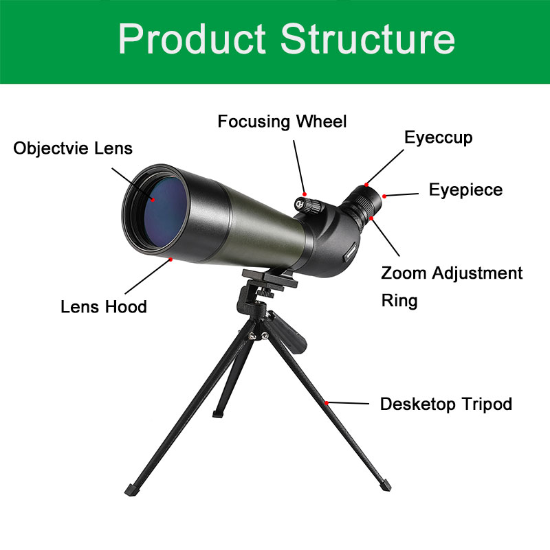 Free Tiger 20-60x80 bird-watching mirror, high-magnification, high-definition, waterproof, professional astronomical telescope for mobile phone photography and video recording pic 12