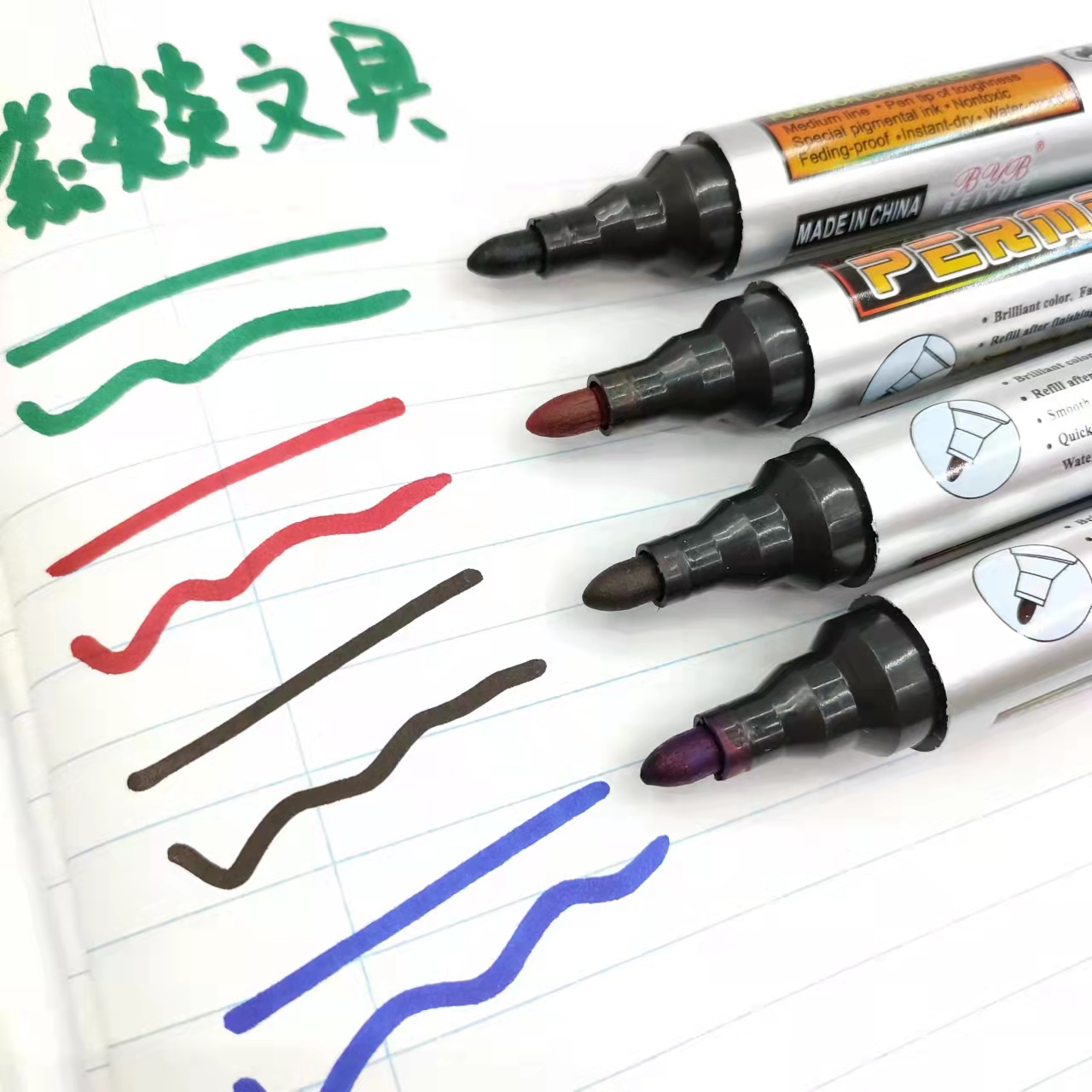 The oil-based marker pen B-8001 with a large head and a mark pen writes smoothly details Picture