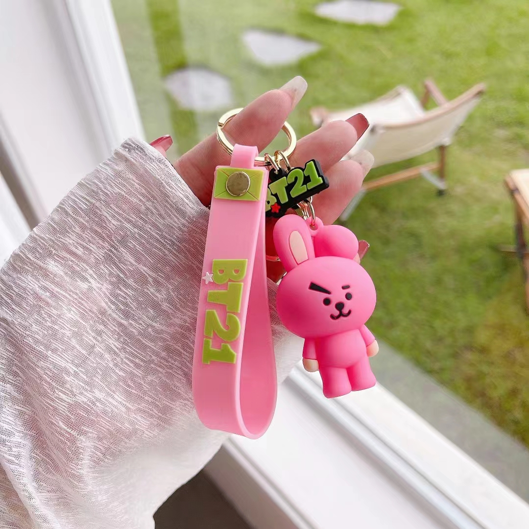 个性可爱卡通公仔小马小狗粉兔机器人钥匙链圈挂件活动学生小礼品详情7