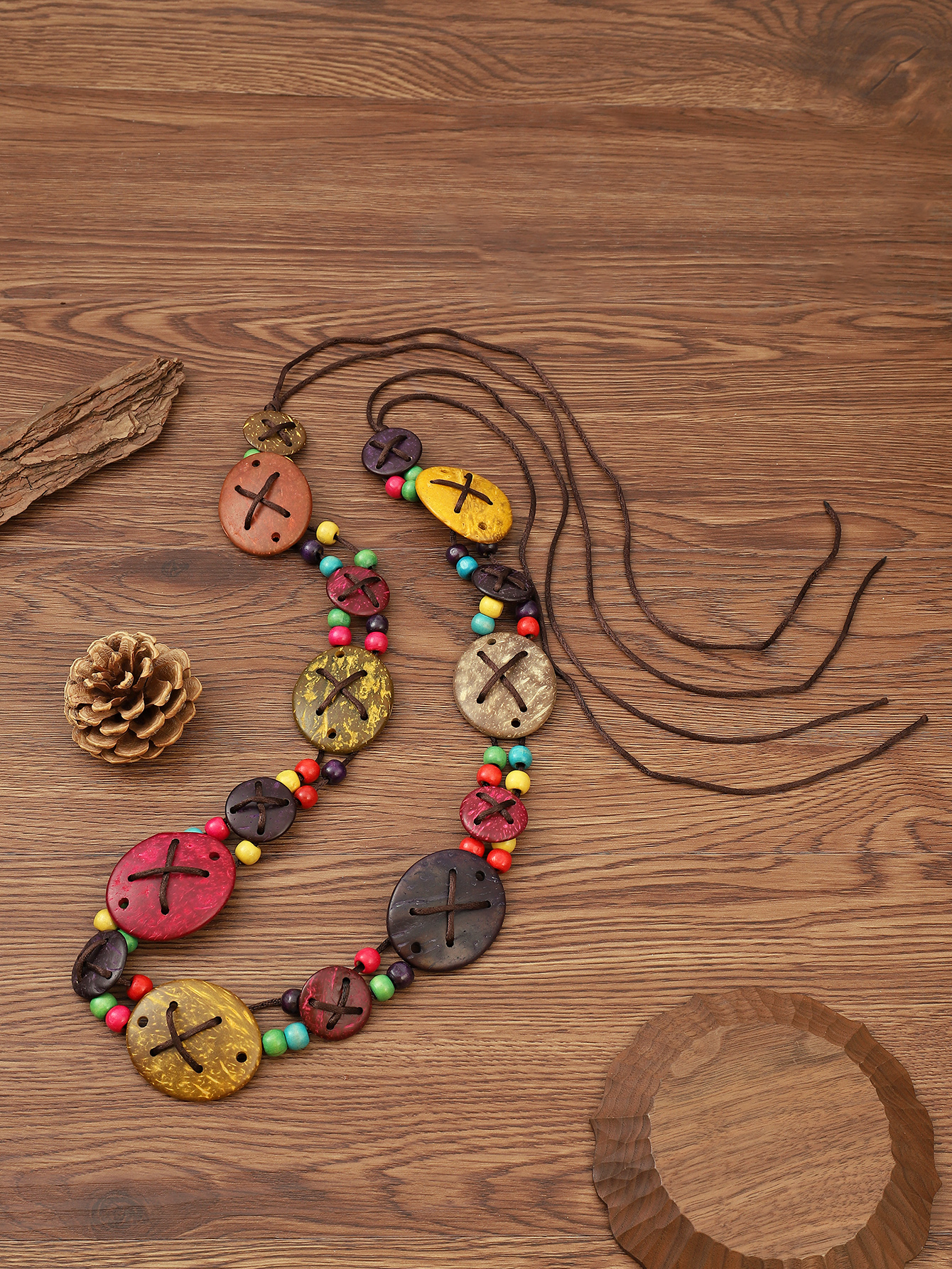Retro ethnic style Bohemian coconut shell beaded belt Fu Coconut 06