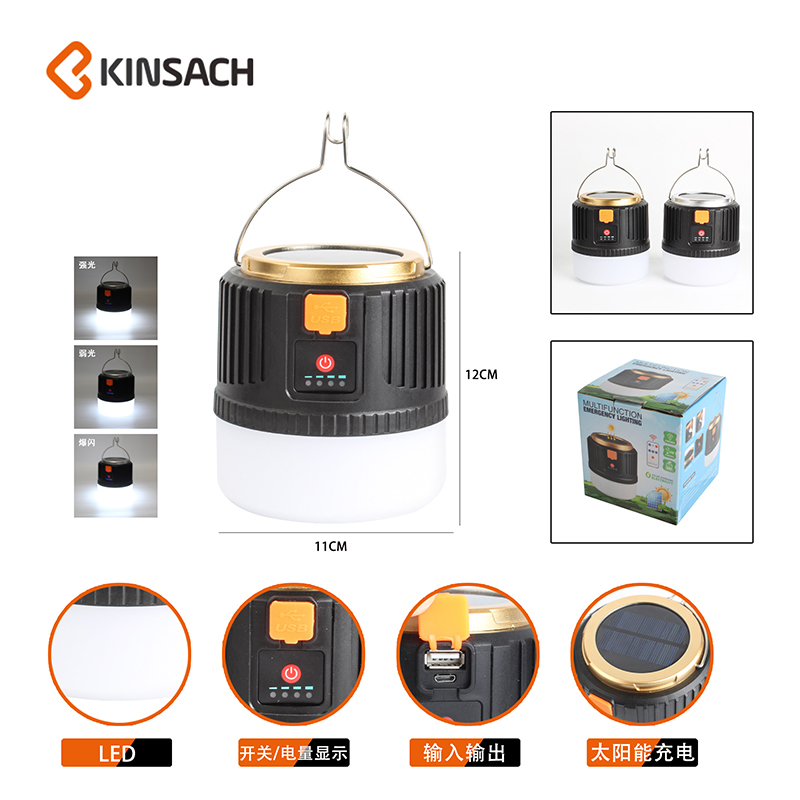 LED camping lamp, multi-functional outdoor solar charging, USB disaster resistance, power outage emergency light, portable lighting lamp details Picture