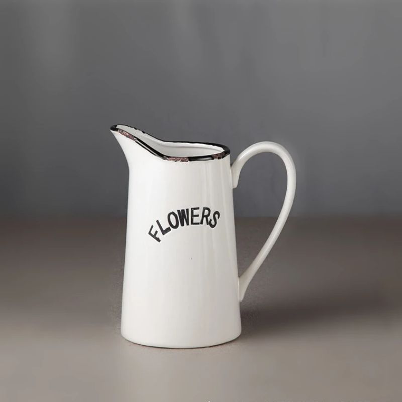 chinagoods ceramic handicrafts: Simple hotel and home entrance TV cabinet, wine cabinet, study, living room, dining room ceramic ornaments, garden hydroponic flower arrangements vase Specification image