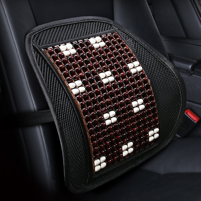 Summer Wood Bead Waist By Ventilation Massage Lumbar Cushion Office Seat Back Cushion Lumbar Cushion Automotive Supplies Qiwei Car Decoration Qw46 details Picture