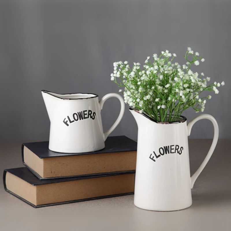 chinagoods ceramic handicrafts: Simple hotel and home entrance TV cabinet, wine cabinet, study, living room, dining room ceramic ornaments, garden hydroponic flower arrangements vase details Picture