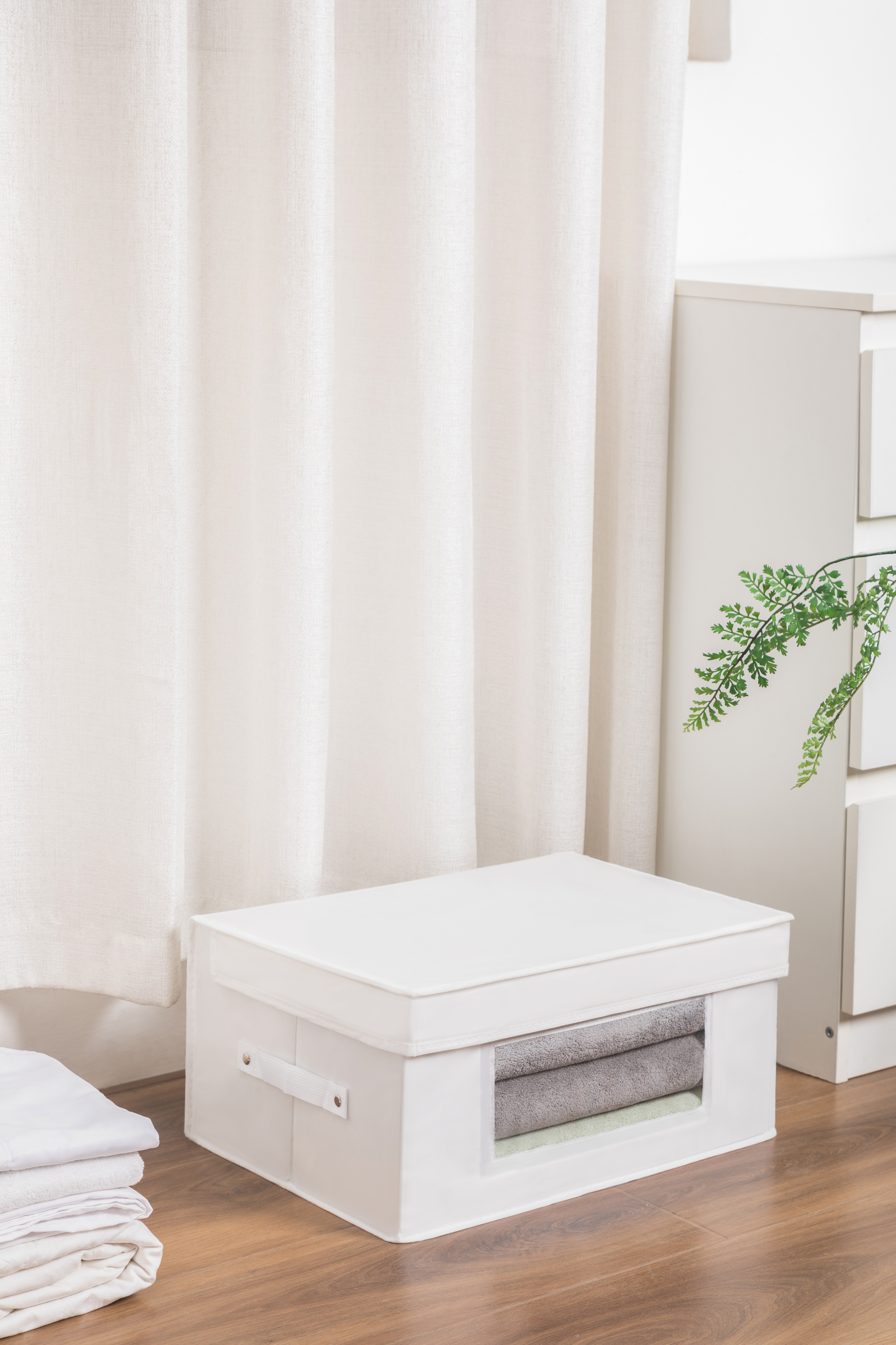 WELLCYSUN PEVA window storage box black edge white edge
