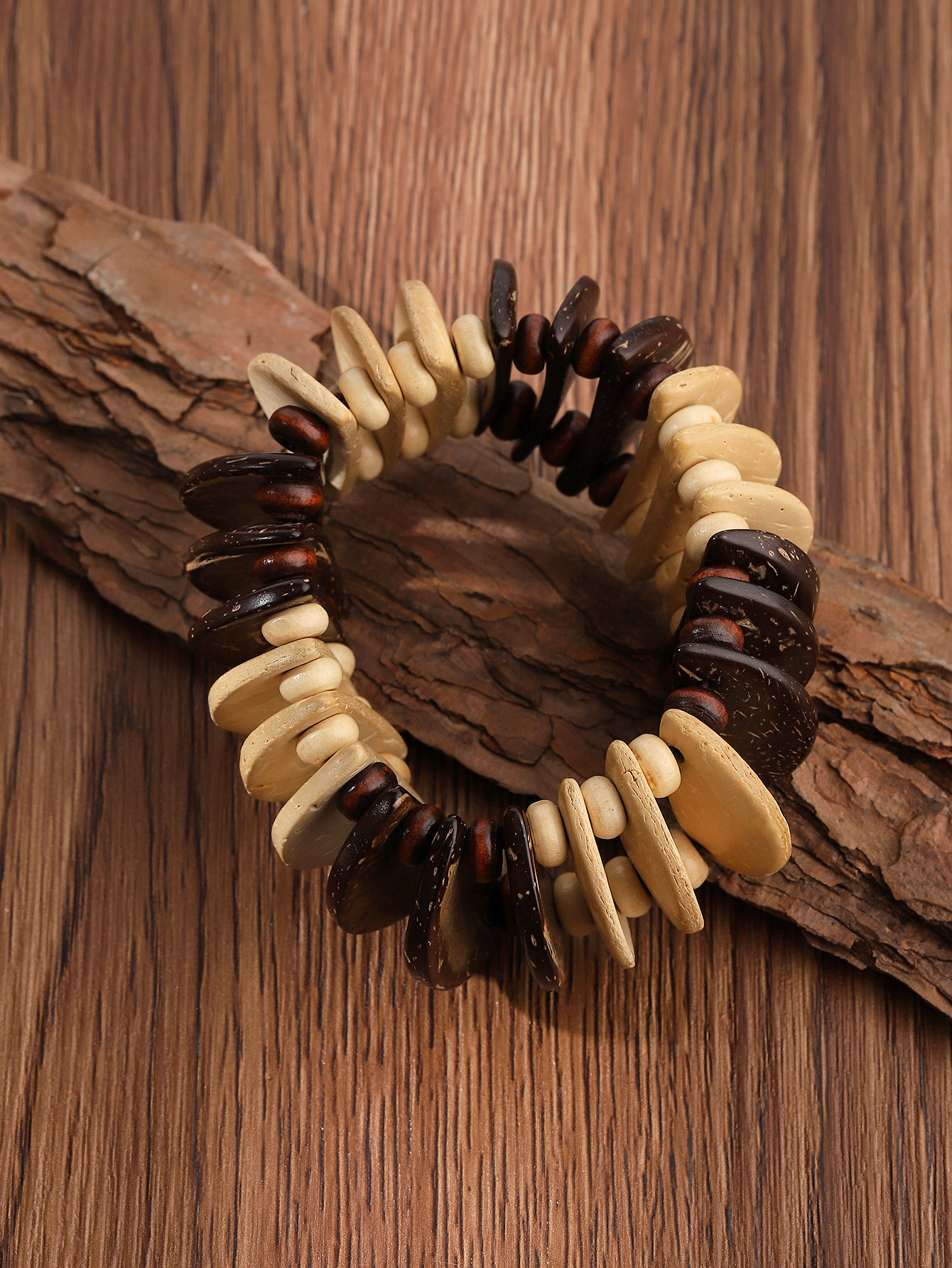 Bohemian Handmade Natural Coconut shell semicircle bracelet Fu Coconut 136