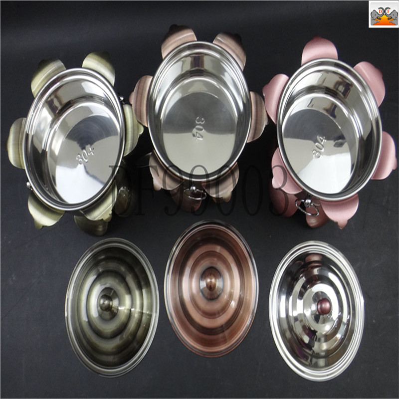 DF99003 Plum blossom stove cover, stainless steel thickened alcohol stove, single-person beef, commercial and household Tom Yin Gong imitation copper small hot pot, one pot per person, DF TRADING HOUSE pic 5