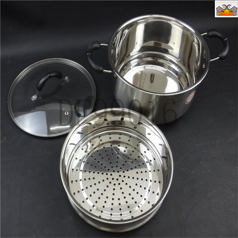 DF99016 Double-layer Mingyue Soup pot, Stainless steel soup pot, Thickened single-bottom milk pot, double-ear porridge pot, household steamer, electromagnetic gas cookware, DF TRADING HOUSE pic 5
