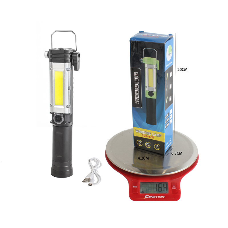 LED flashlight, car safety hammer, strong light emergency multi-functional COB work light, charging and maintenance strong magnet lighting fixture Specification image