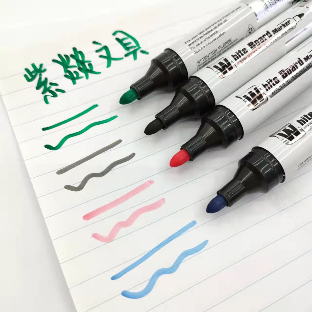Easy-to-write and easy-to-erase 4-color whiteboard pen, erasable whiteboard pen, large-capacity thick-tipped writing pen Specification image