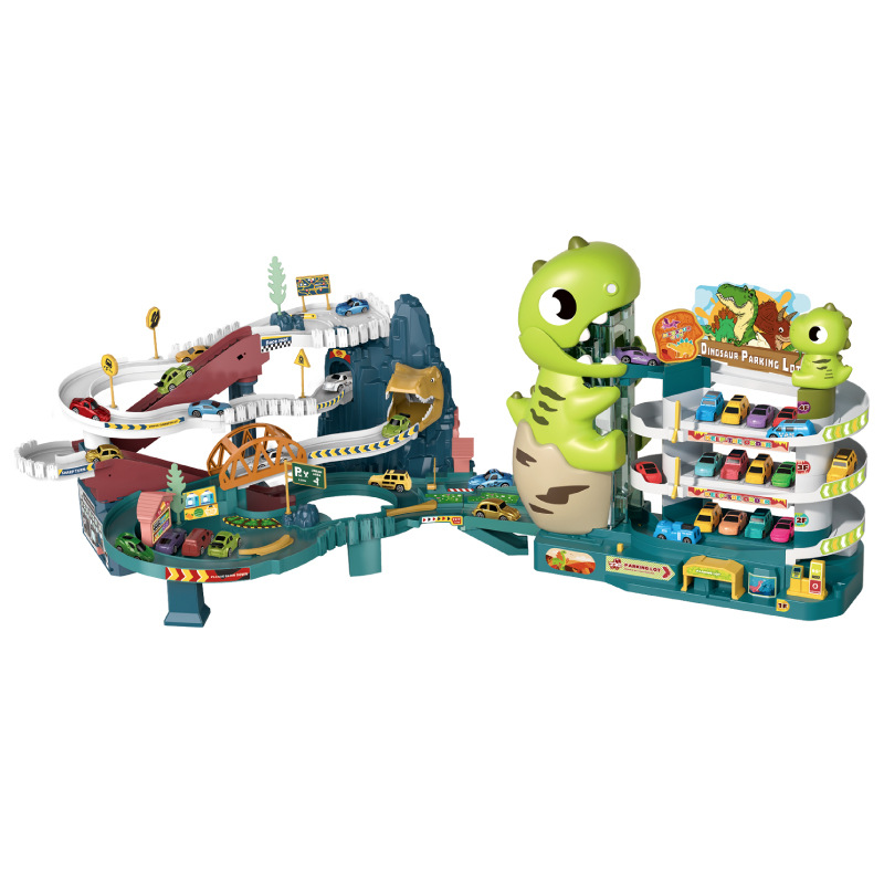 Dinosaur Track Car Toy Boy Electric Light Track Car Park Set June 1 Children's Day Item Picture