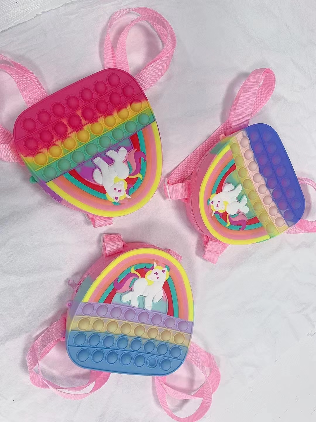 New silicone backpack cartoon rodent killer pioneer silicone backpack educational stress relief toy schoolbag pinch music stress relief children backpack