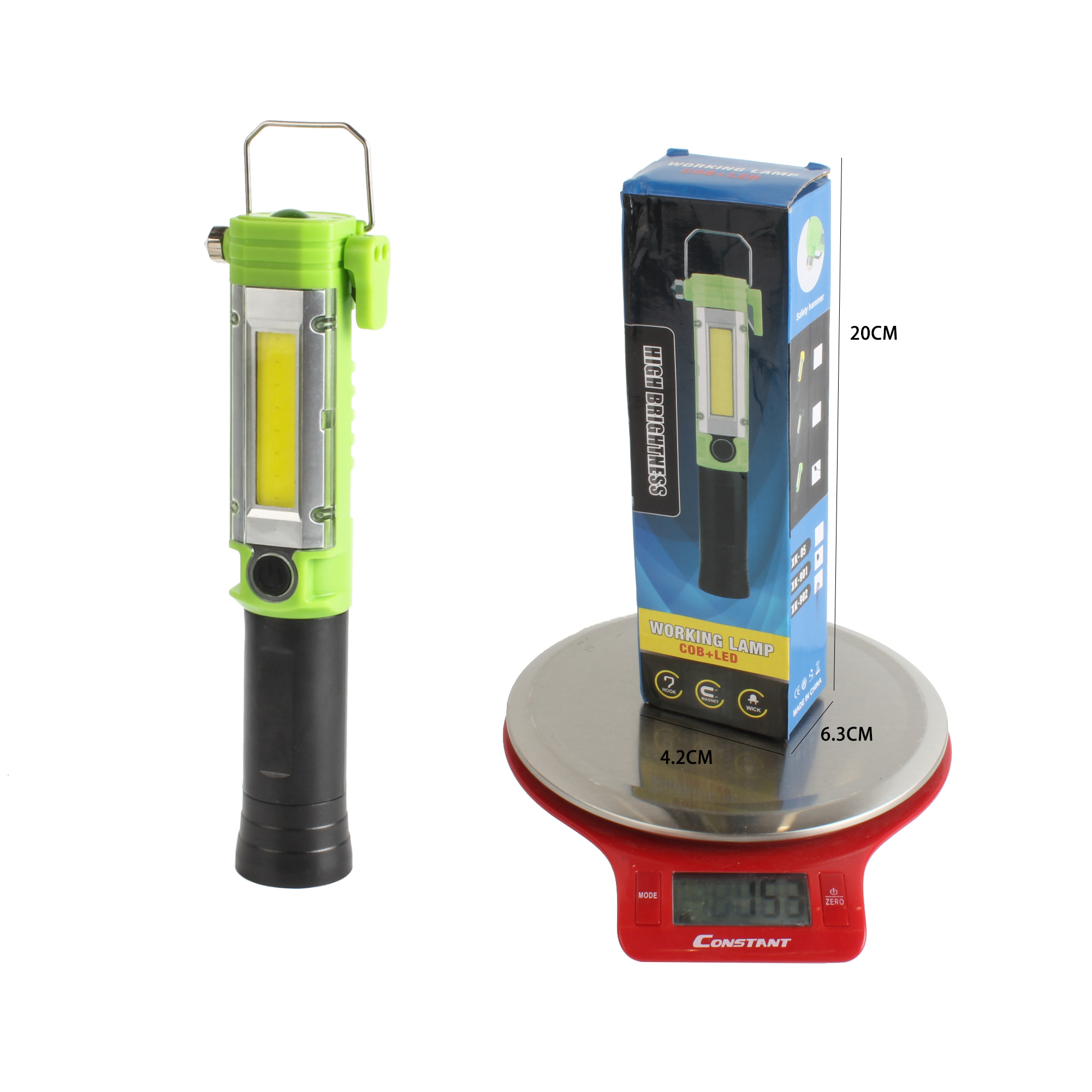 LED flashlight, car safety hammer, strong light emergency multi-functional COB work light, maintenance strong magnet lighting fixture Specification image