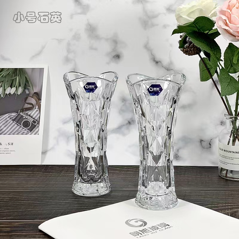HP19DL-18朗旭玻璃客厅北欧透明富贵竹百合玫瑰干花水养培插花花瓶摆件图