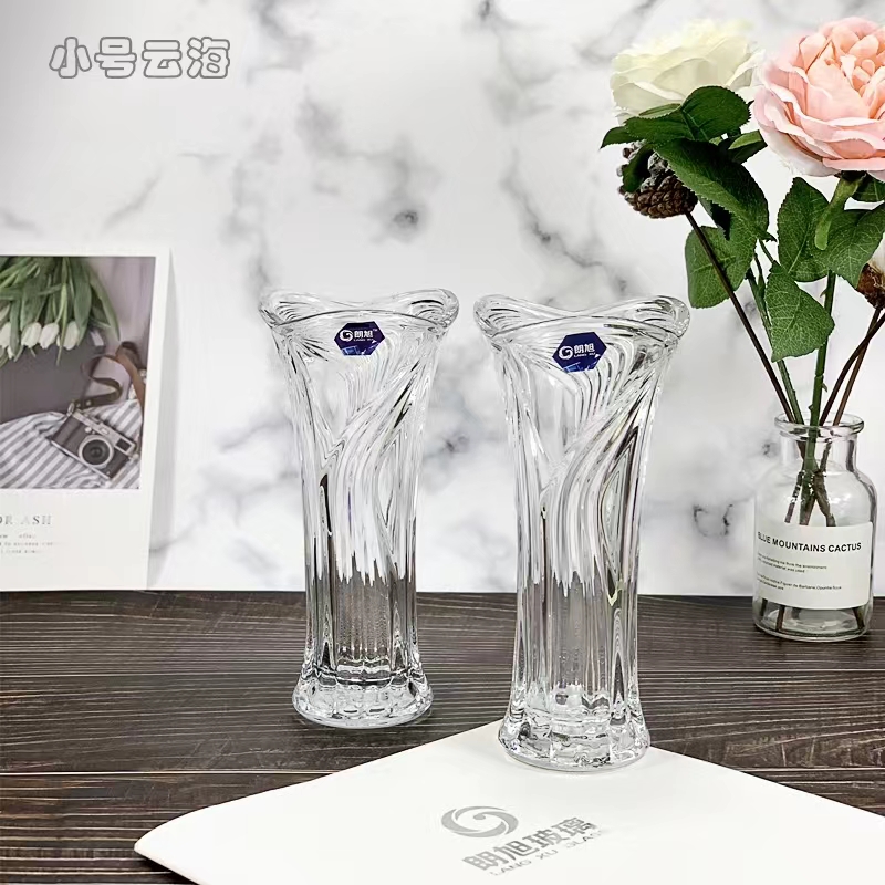 HP19YH-18朗旭玻璃客厅北欧透明富贵竹百合玫瑰干花水养培插花花瓶摆件图