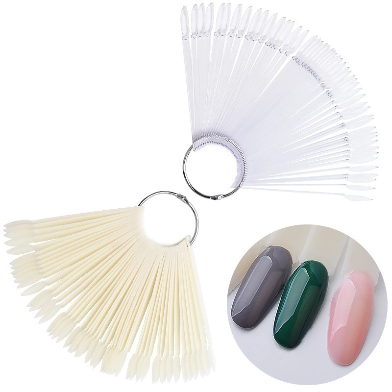 Cross border Nail swatch fan-shaped round head Painted Nail swatch Nail Display swatch 50 piece pack