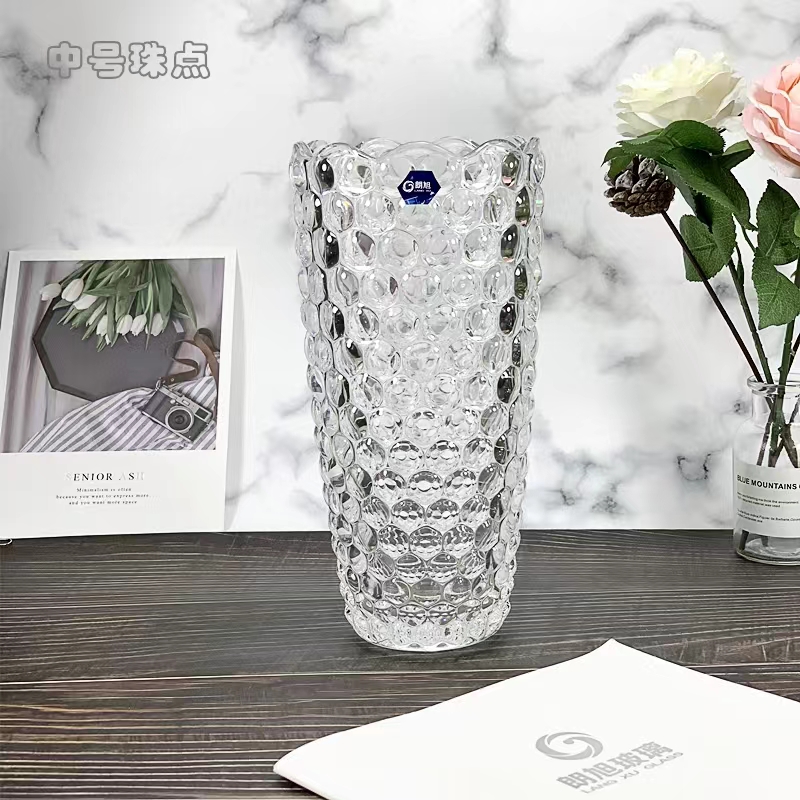 HP17-25-2朗旭玻璃客厅北欧透明富贵竹百合玫瑰干花水养培插花花瓶摆件图