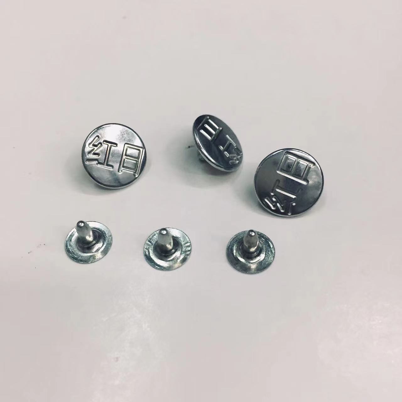 12MM metal Chinese printing buckle rivets buckle to buckle one-time fixed metal button clothing luggage accessories