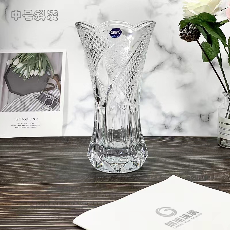 HP19B-25朗旭玻璃客厅北欧透明富贵竹百合玫瑰干花水养培插花花瓶摆件
