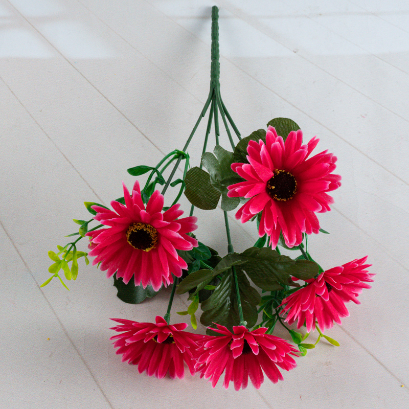 Direct sales of artificial flower manufacturers: 5-head medium-sized chrysanthemums in artificial flower bouquets pic 8