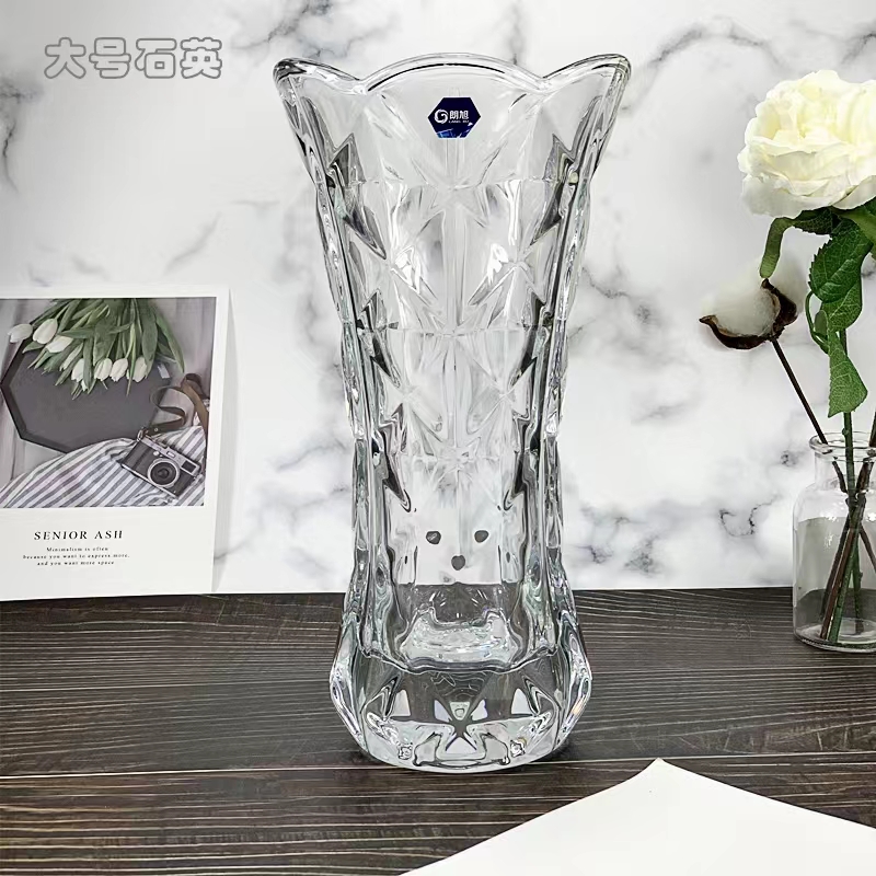 HP19DL-30朗旭玻璃客厅北欧透明富贵竹百合玫瑰干花水养培插花花瓶摆件