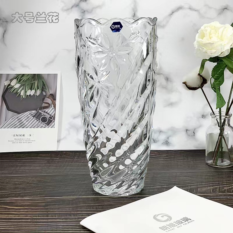 HP17-30-3朗旭玻璃客厅北欧透明富贵竹百合玫瑰干花水养培插花花瓶摆件