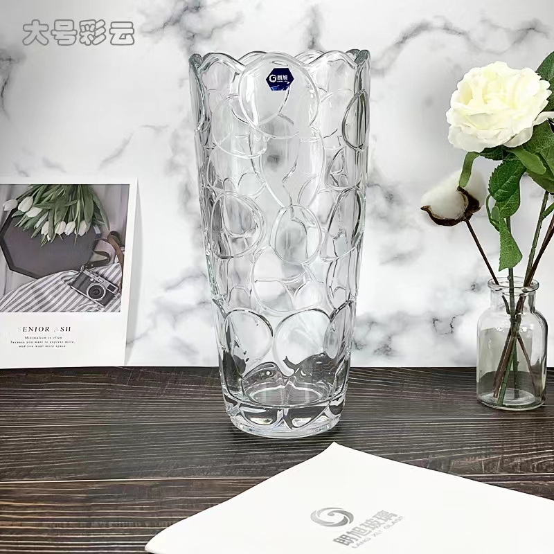 HP17-30-4朗旭玻璃客厅北欧透明富贵竹百合玫瑰干花水养培插花花瓶摆件