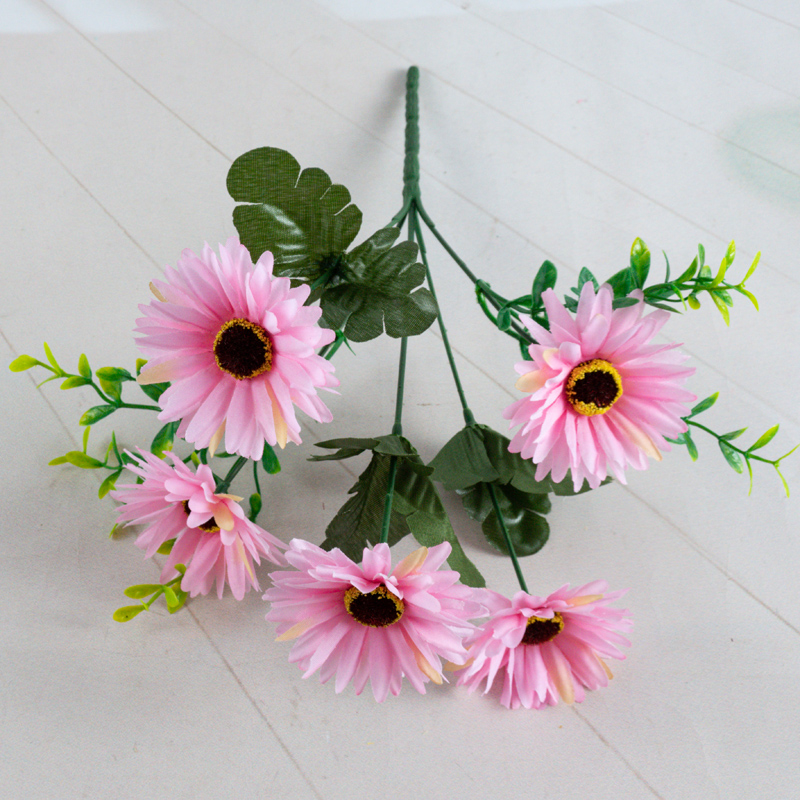 Direct sales of artificial flower manufacturers: 5-head medium-sized chrysanthemums in artificial flower bouquets pic 6