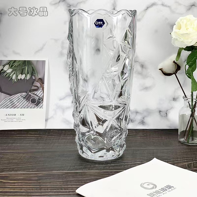 HP17-30-1朗旭玻璃客厅北欧透明富贵竹百合玫瑰干花水养培插花花瓶摆件