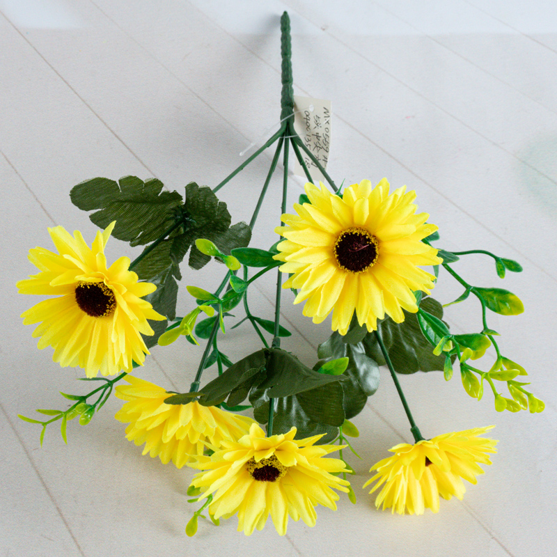 Direct sales of artificial flower manufacturers: 5-head medium-sized chrysanthemums in artificial flower bouquets pic 4