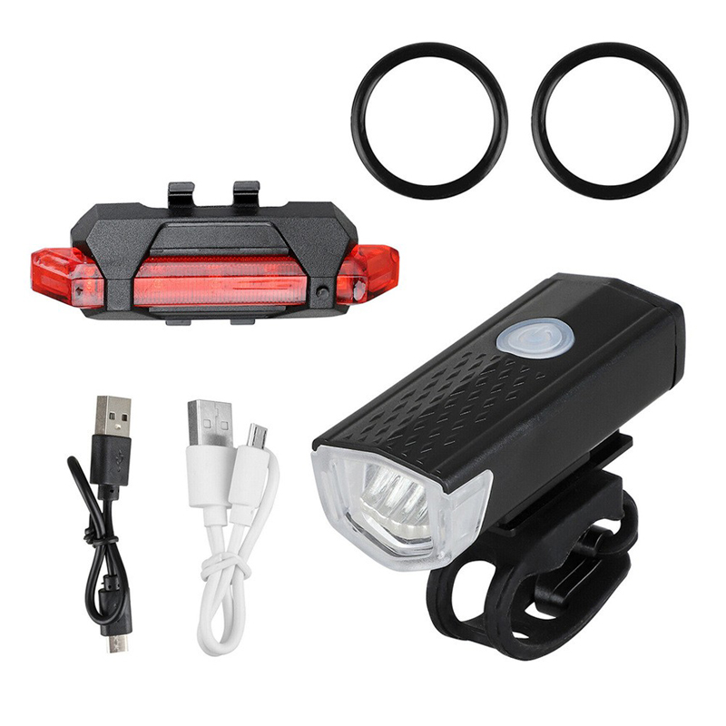 2029 Headlight set USB charging bike headlight taillight set mountain bike headlight safety warning taillight